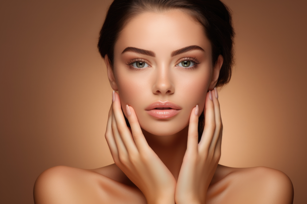 Woman with flawless skin showcasing Radiesse results.